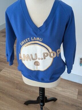 Sweet Lamu AMU..POP Blue V-Neck Sweatshirt